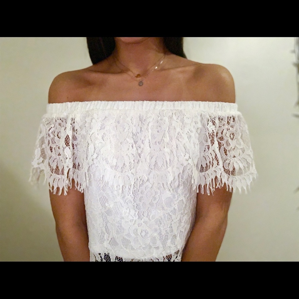 Lacey Off-Shoulder Crop Top